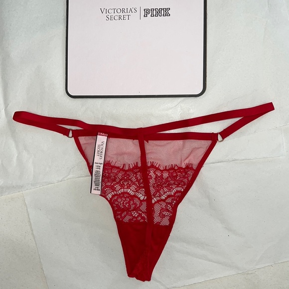 (L) Victoria's Secret Mesh & Lace VString (THONG) Panty - Picture 9 of 11